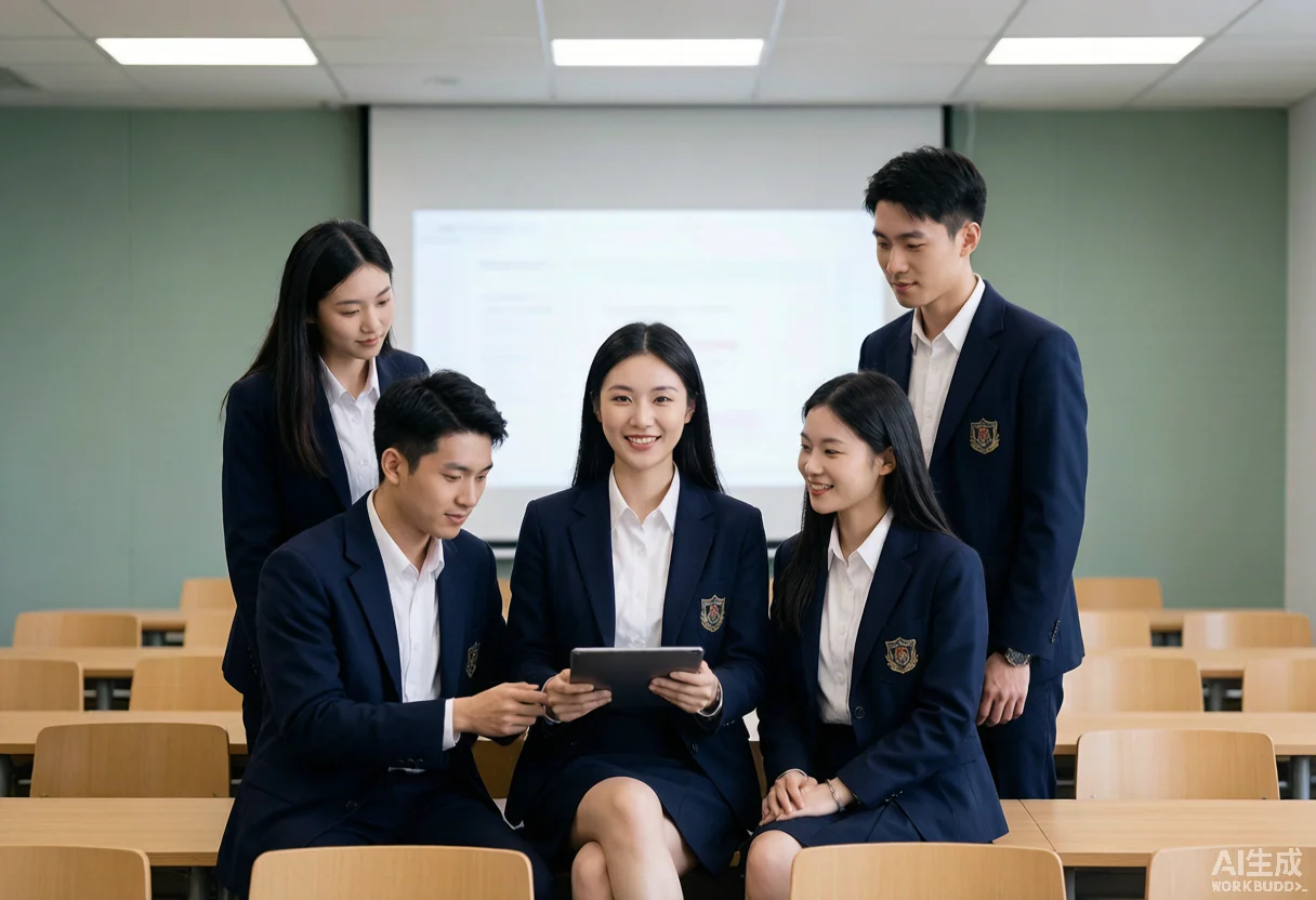 校服定制 - 为 泰州中学附属初级中学 提供 教育学校 职业装定制案例 项目实拍图3 - 教育学校服装定制
