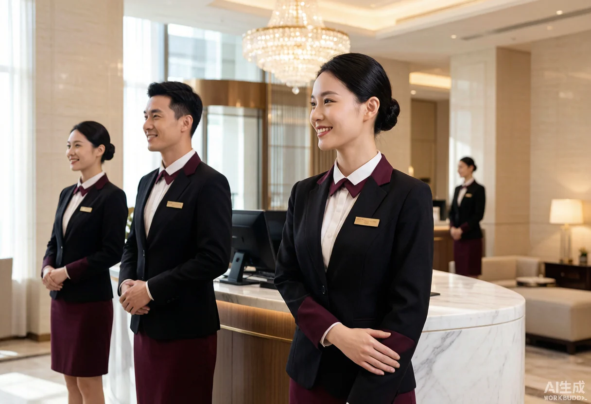 物业制服 - 为 张家港当当红青年置业有限公司 提供 酒店物业 职业装定制案例 解决方案配图 - 酒店物业工作服定制